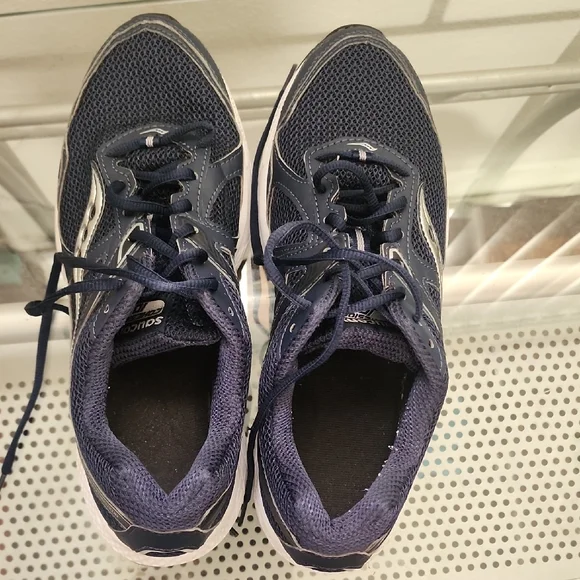 Saucony COHESION 10 Dark Blue and Silver Athletic Sneakers - Picture 4 of 9